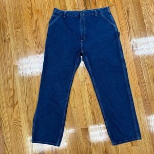 Carhartt Men's Blue Denim Dungaree Fit Carpenter Jeans